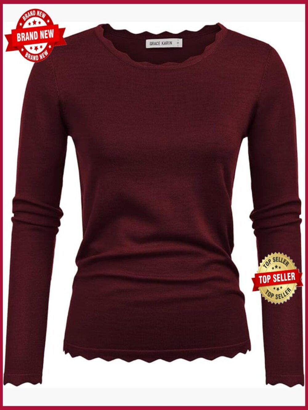 High Stretchy Long Sleeve Pullover Sweater Blouse